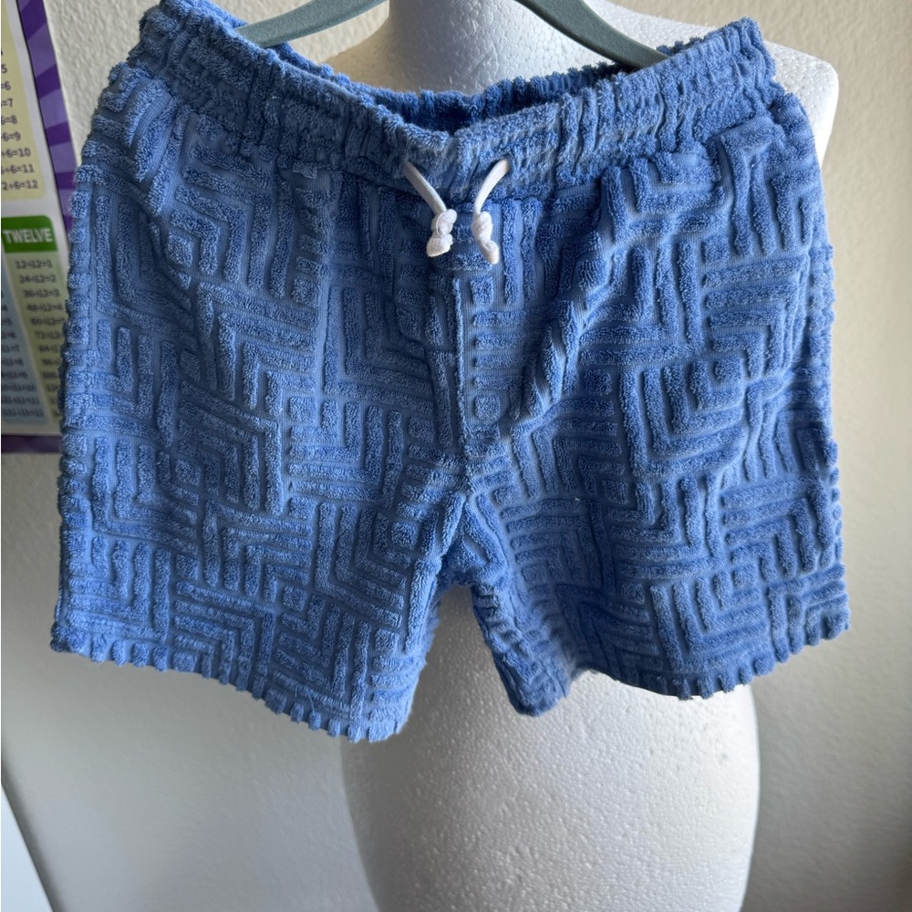 Pre loved Reiss Light Blue Terry Textured Shorts.